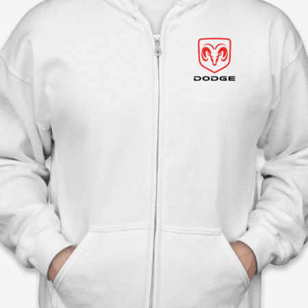 Dodge Logo Inspired Zip-Up Hoodie