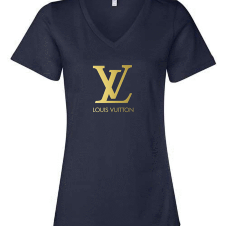 Women’s Louis Vuitton LV Logo V-Neck T-Shirt