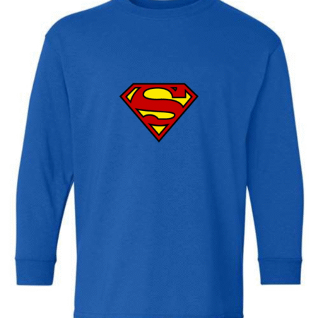 Youth Superman Logo Long Sleeve Shirt