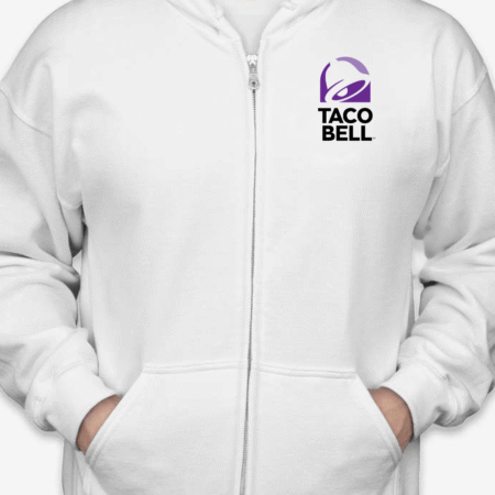Taco Bell Logo Inspired Zip-Up Hoodie