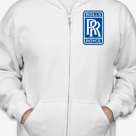 Rolls-Royce Logo Inspired Zip-Up Hoodie