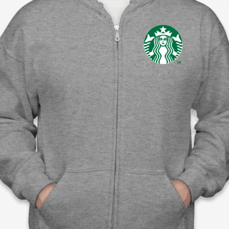 Starbucks Logo Inspired Zip-Up Hoodie