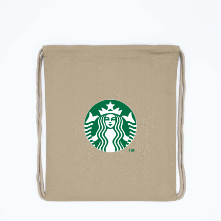 Starbucks Logo Inspired Drawstring Bag
