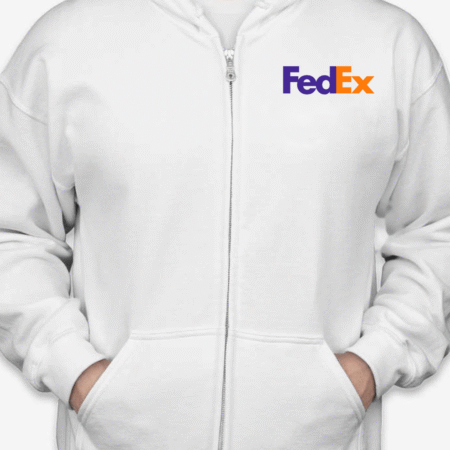 FedEx Logo Inspired Zip-Up Hoodie