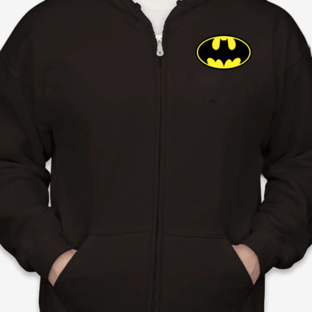Batman Logo Inspired Zip-Up Hoodie